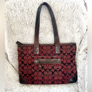 Burgundy coach shoulder bag